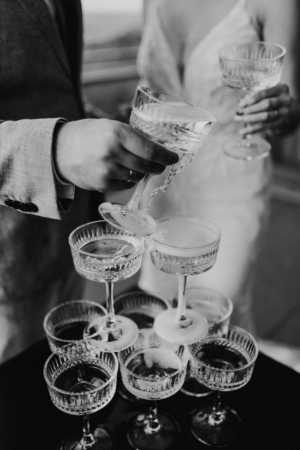 Champagner Turm an der Hochzeit